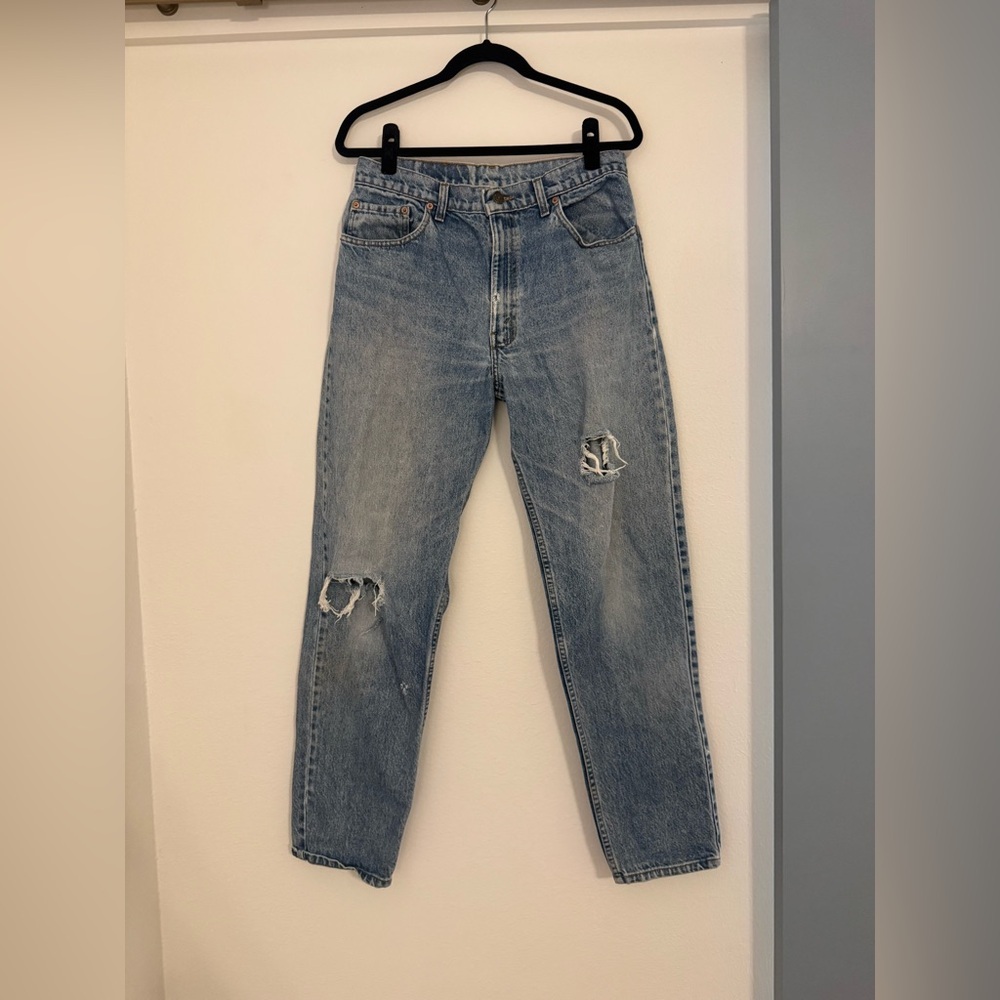 Vintage 1989 Men’s Levi’s 550 Relaxed Fit Straight Leg Ripped Jeans 34x32